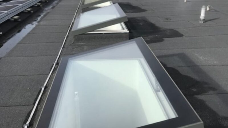 Large rooflight installation bringing natural light indoors