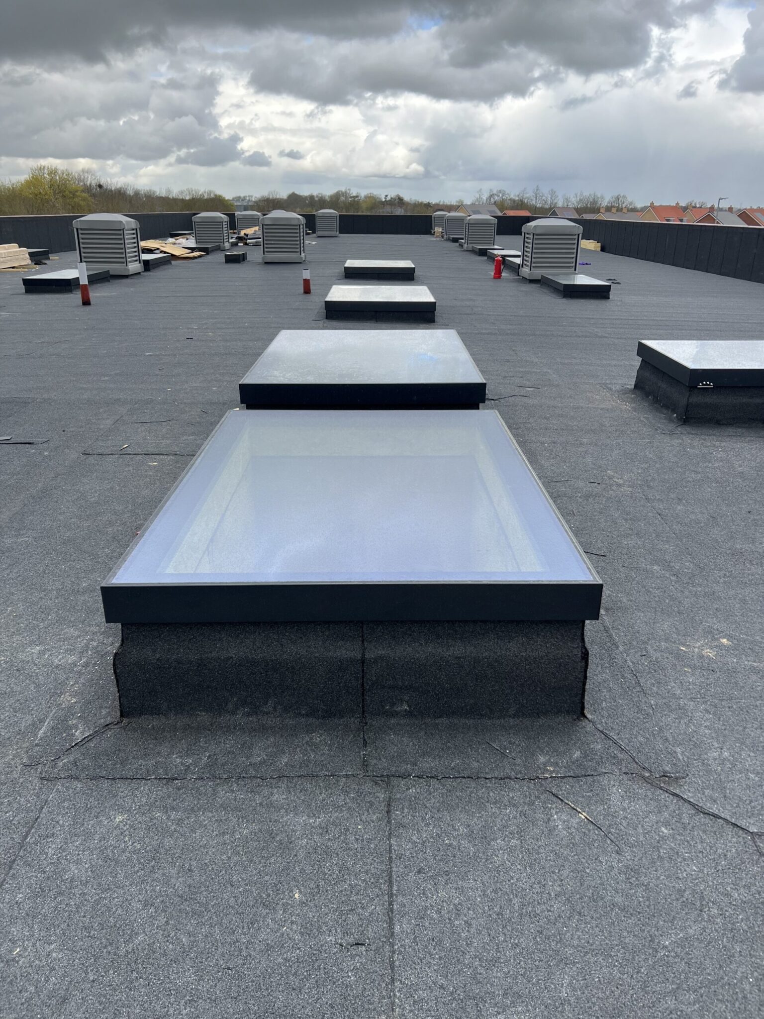 Luxury rooflight installation with slim aluminium frames
