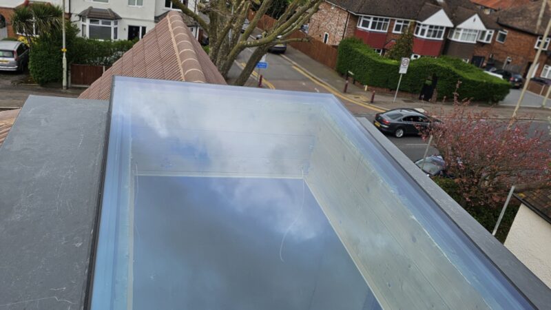 Flat roof skylight installation in London